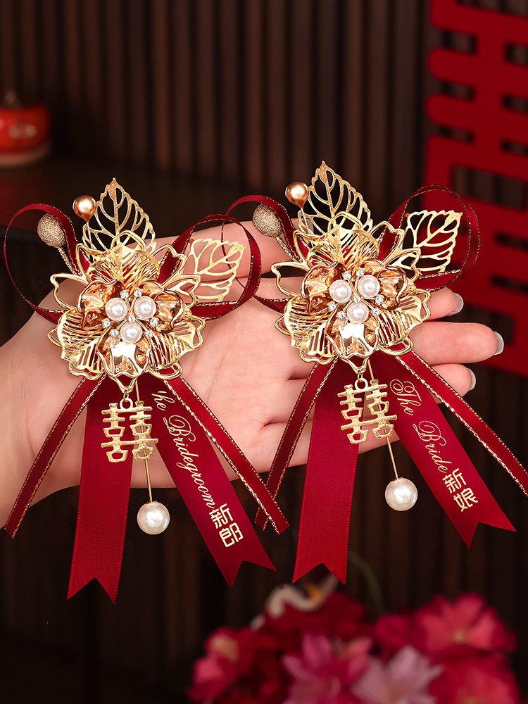 コサージュ 祝福の花かざり タッセル付きコサージュ