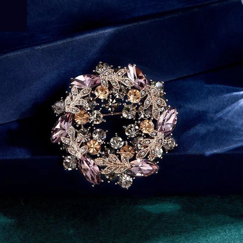 コサージュ 卒業式 華やか宝石風リーフモチーフコサージュ