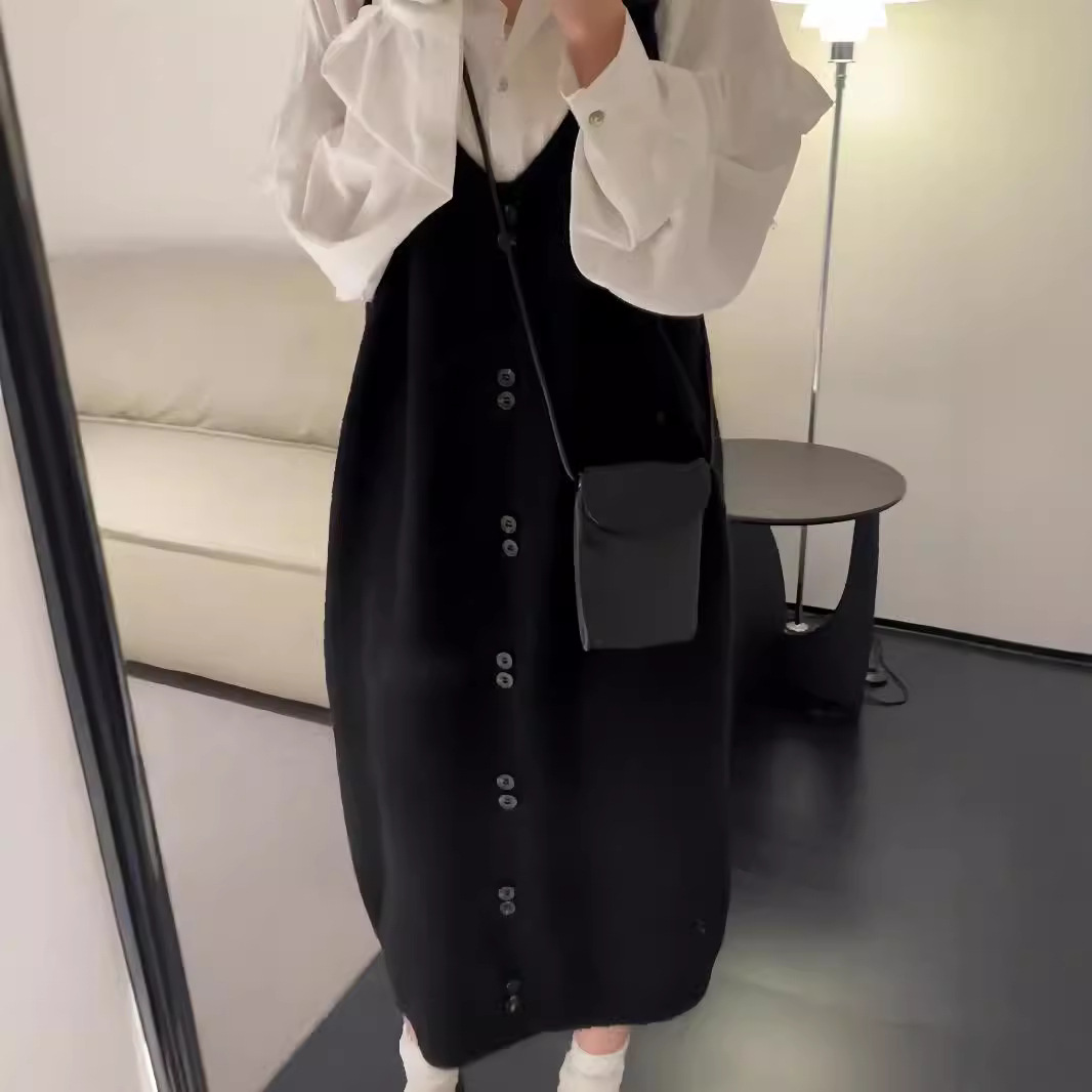 シンプル上質ニットワンピースキャミソール