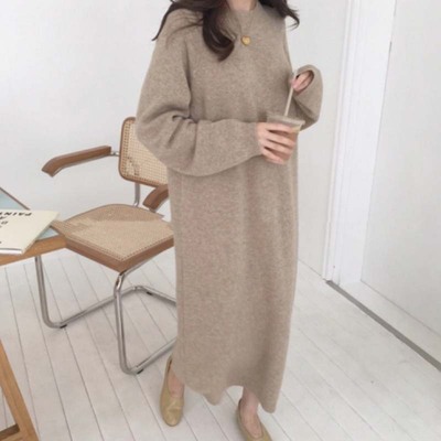 ゆるシルエットロングニットワンピース