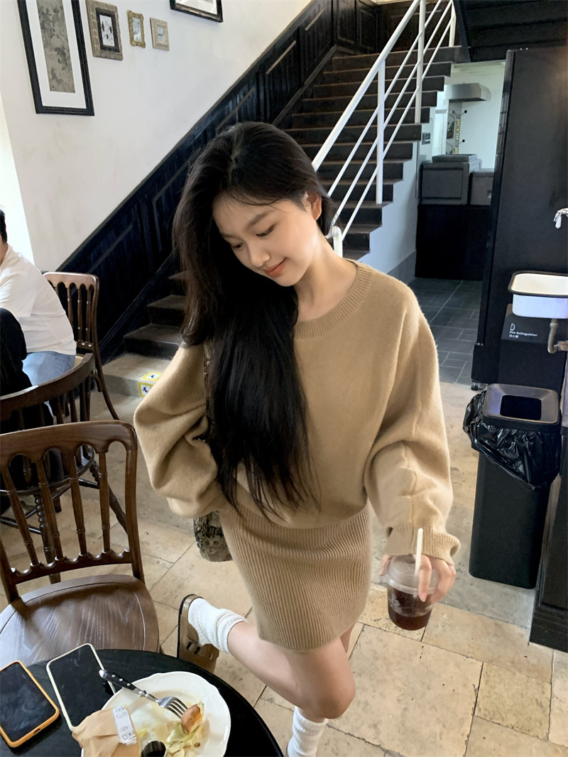 ニットワンピース 今季マストバイ上質ニットスリムハイウエストワンピース