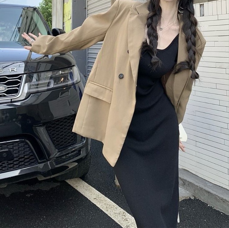 ニットワンピース シンプルフィットニットキャミワンピース