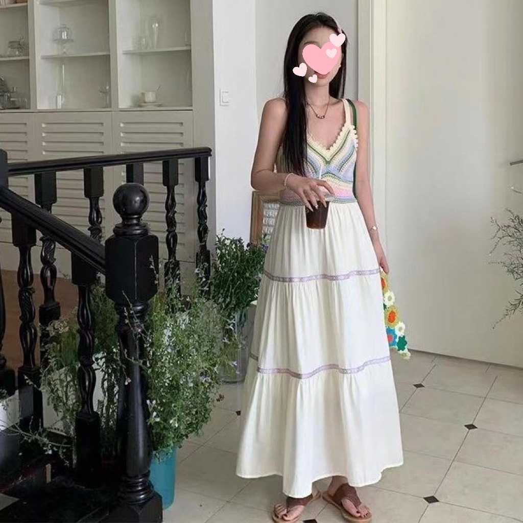 ボヘミアン刺繍キャミニットワンピース