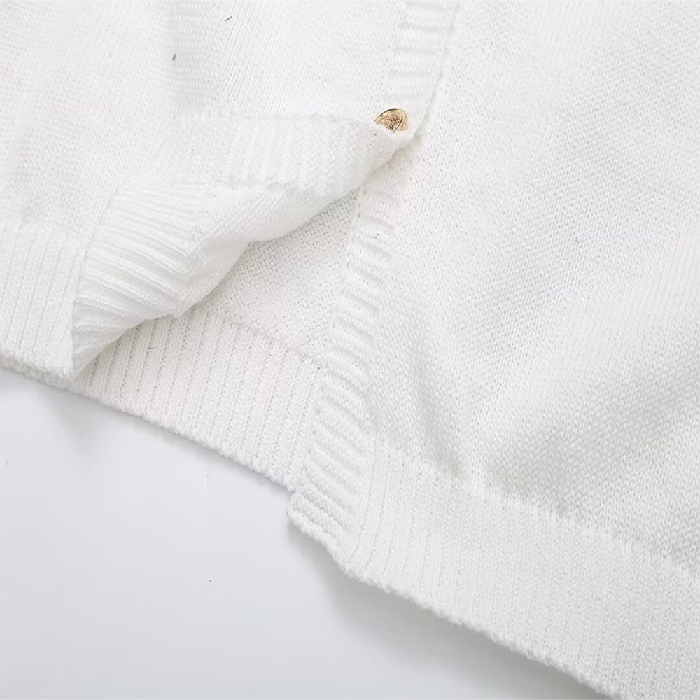 ニットワンピース 上品シルエットニットボタンワンピース