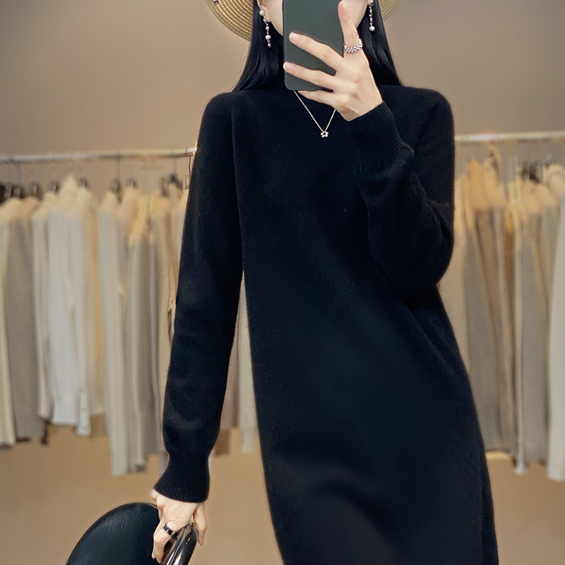 シンプル柔らか美シルエットニットワンピース