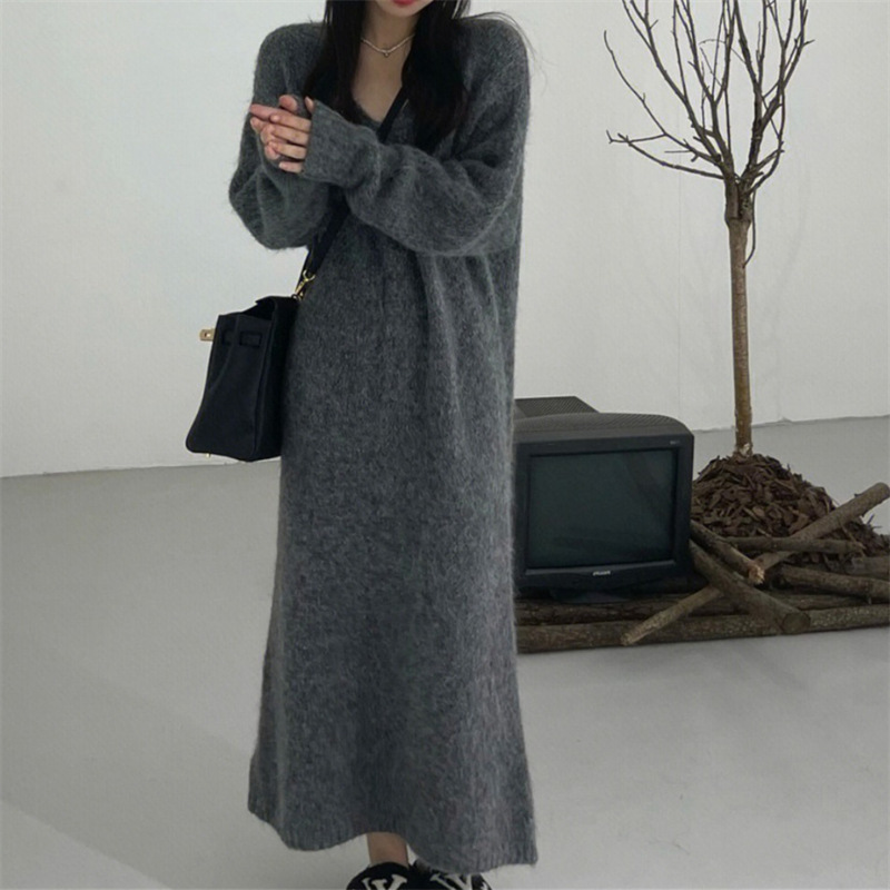 ふんわり柔らか冬の贅沢ニットワンピース