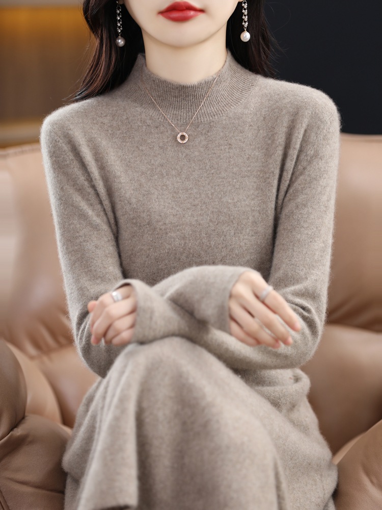 モヘア混上質ニットワンピース