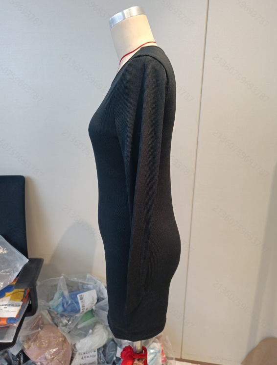 ニットワンピース リブ編みフィット美シルエットワンピ