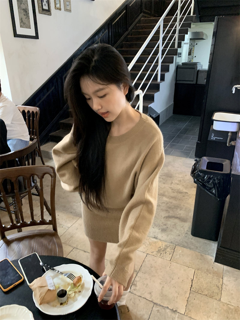 ニットワンピース 今季マストバイ上質ニットスリムハイウエストワンピース