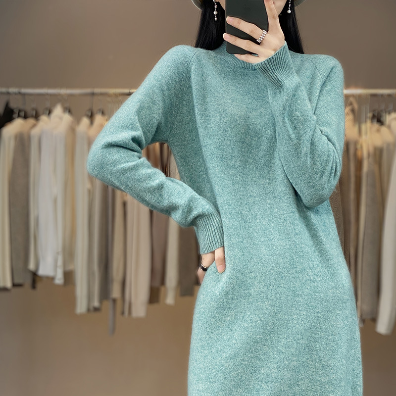 シンプル柔らか美シルエットニットワンピース