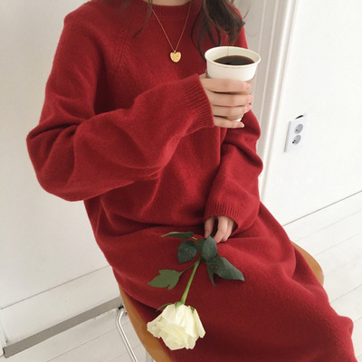 ゆるシルエットロングニットワンピース