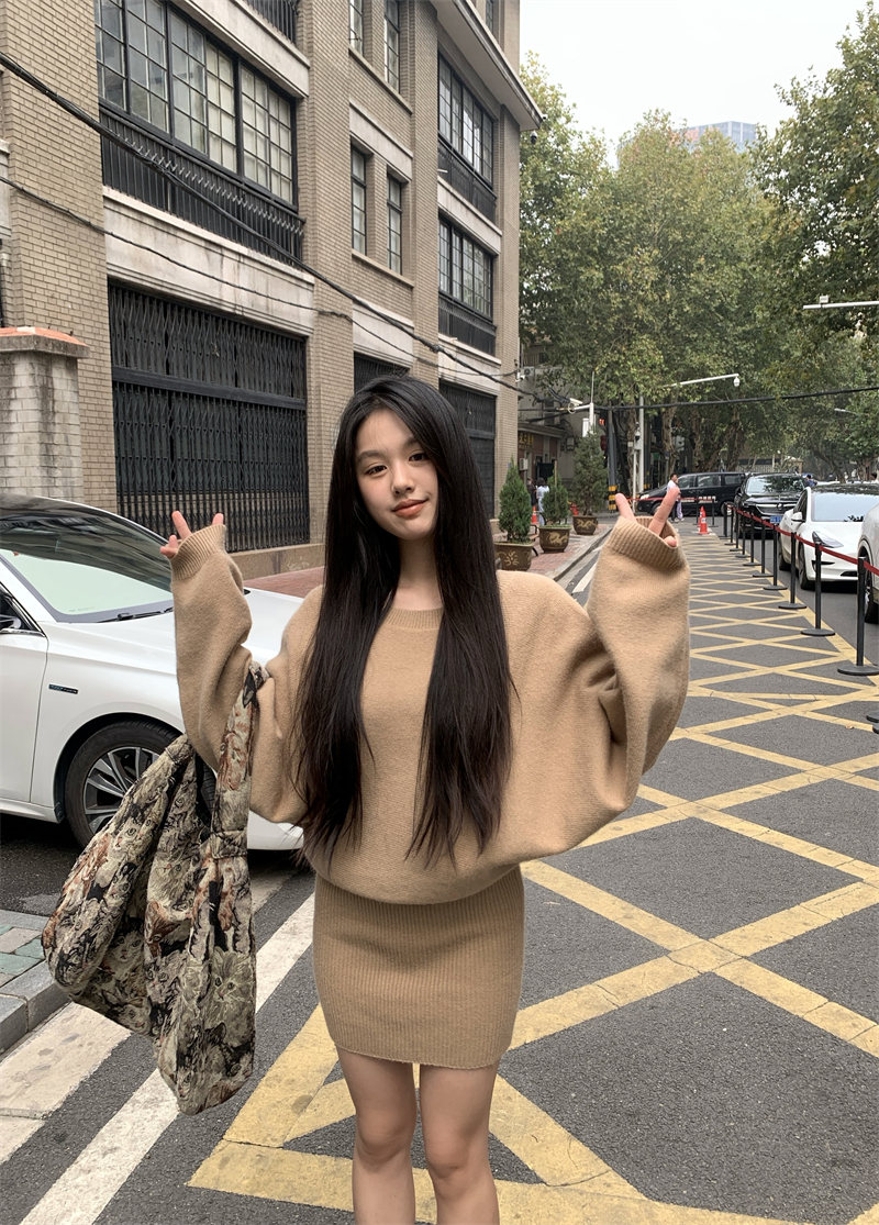 ニットワンピース 今季マストバイ上質ニットスリムハイウエストワンピース