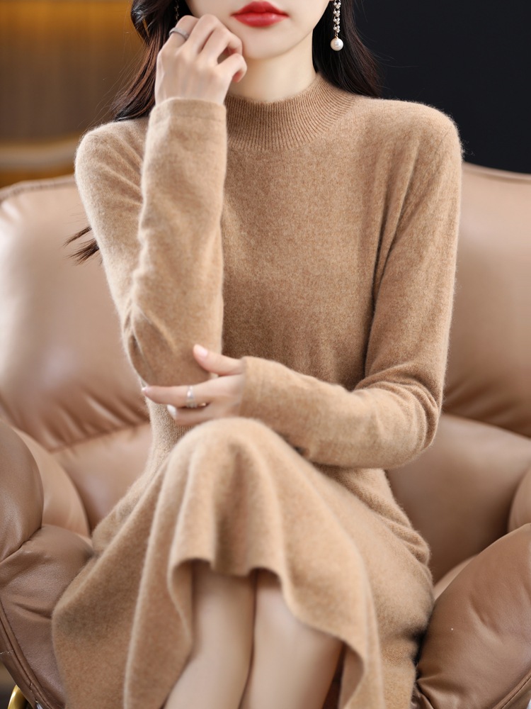 モヘア混上質ニットワンピース