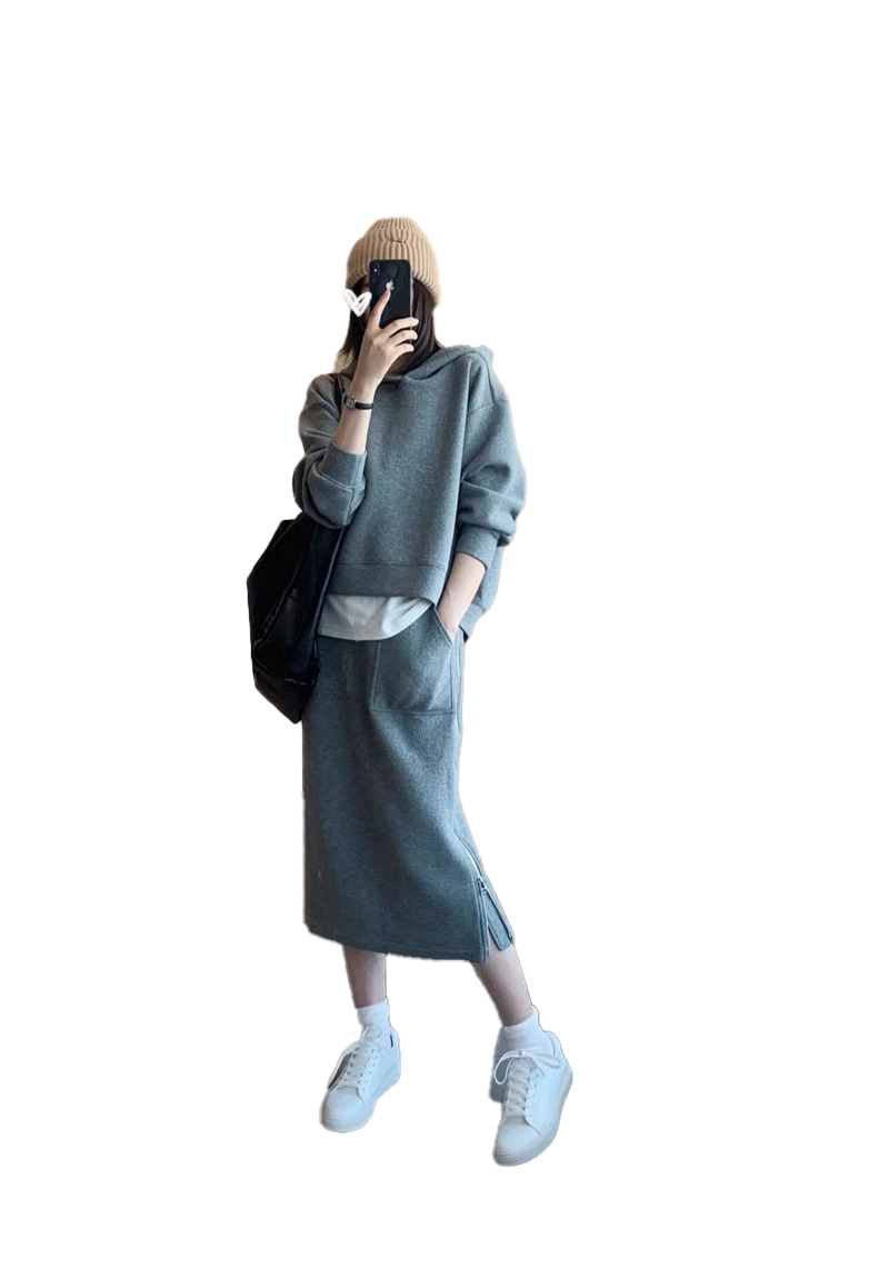 2025新作 レディース スウェット セットアップ パーカー スカート 着やせ