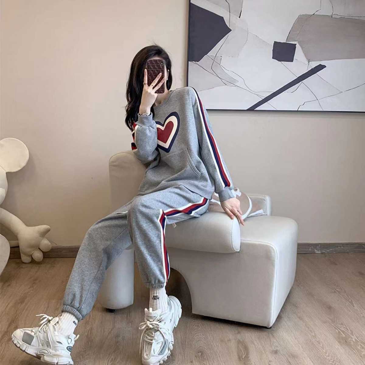 ハート入りゆったりスウェット セットアップ
