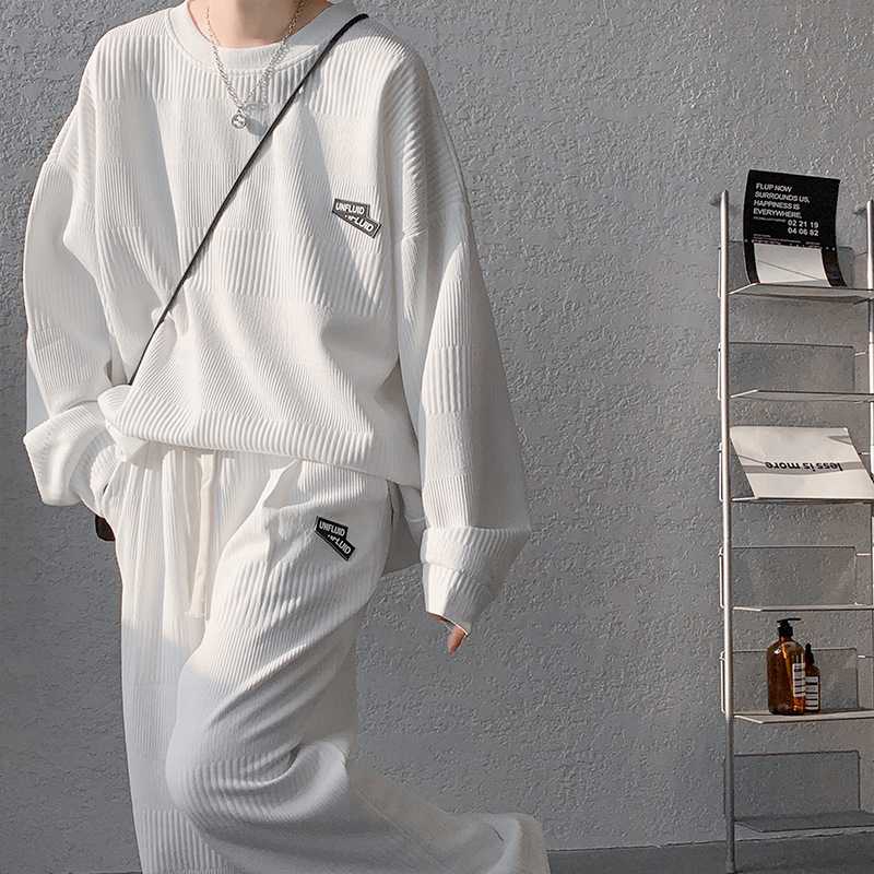 スウェット セットアップ ゆったりリブニットルームウェア