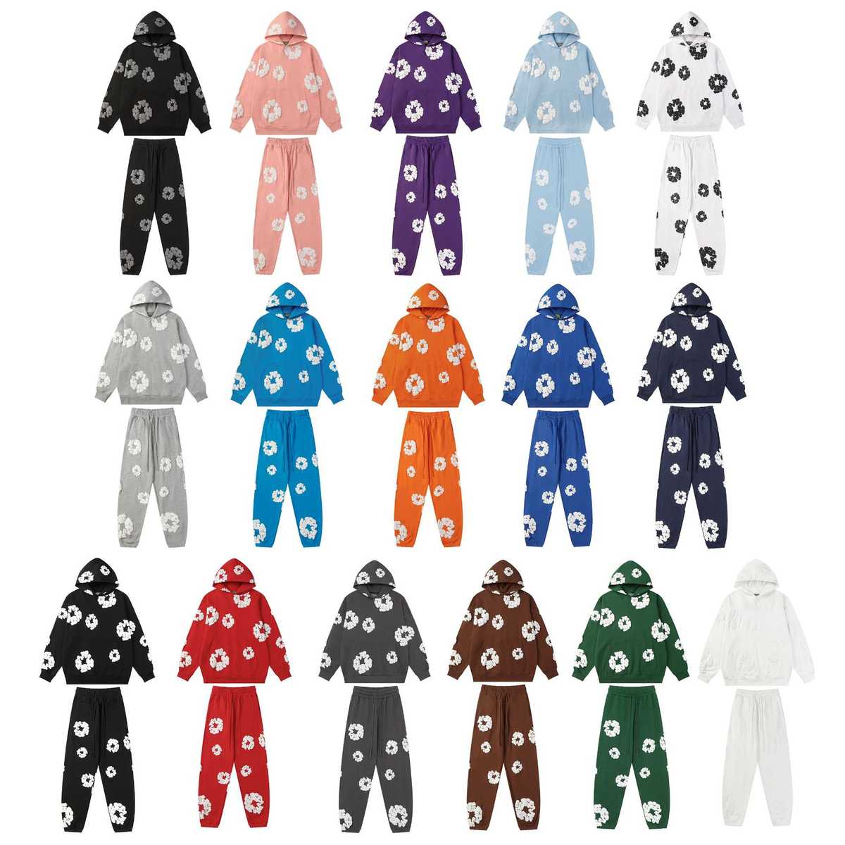 満開の花柄スウェット セットアップ