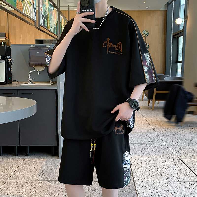 スウェット セットアップ カジュアル和風プリントセットアップ