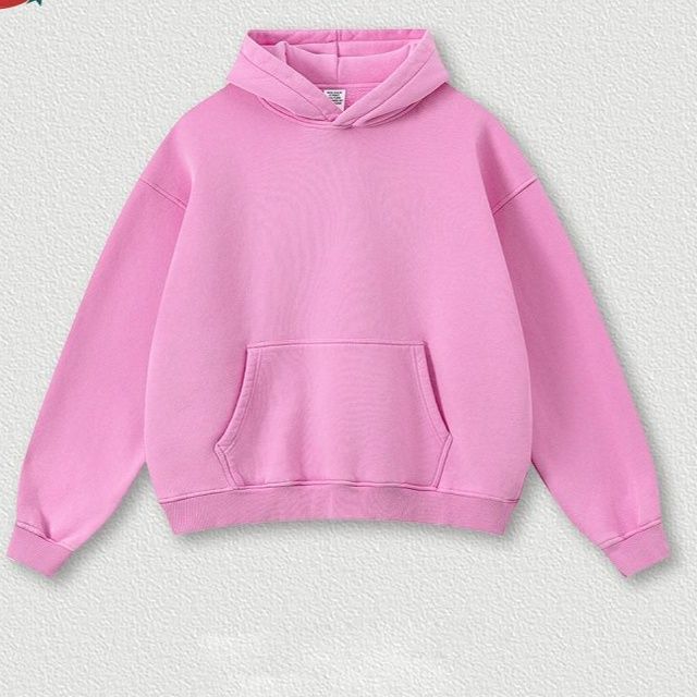 スウェットセットアップピンク裏起毛フード付きカジュアル上下セット