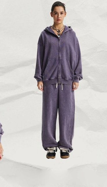 男女兼用 裏起毛 無地 フード付き スウェット セットアップ