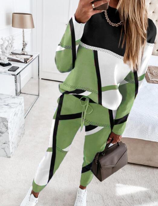 スウェット セットアップ レディース幾何学柄スウェットセットアップ上下セット