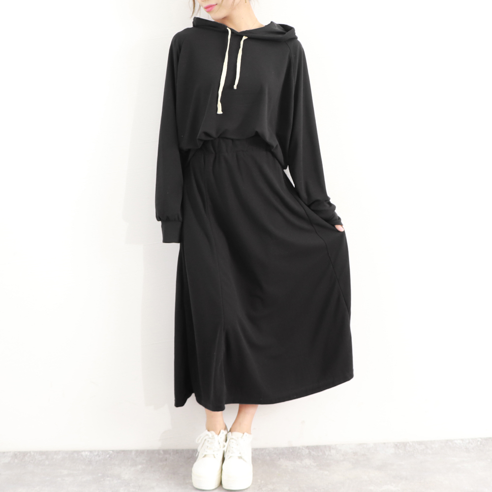 スウェット セットアップ フード付きスウェット ロングスカート セットアップ レディース