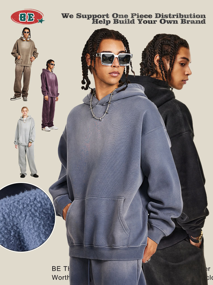 スウェット セットアップ 男女兼用ビンテージ風裏起毛スウェットセットアップ全６色