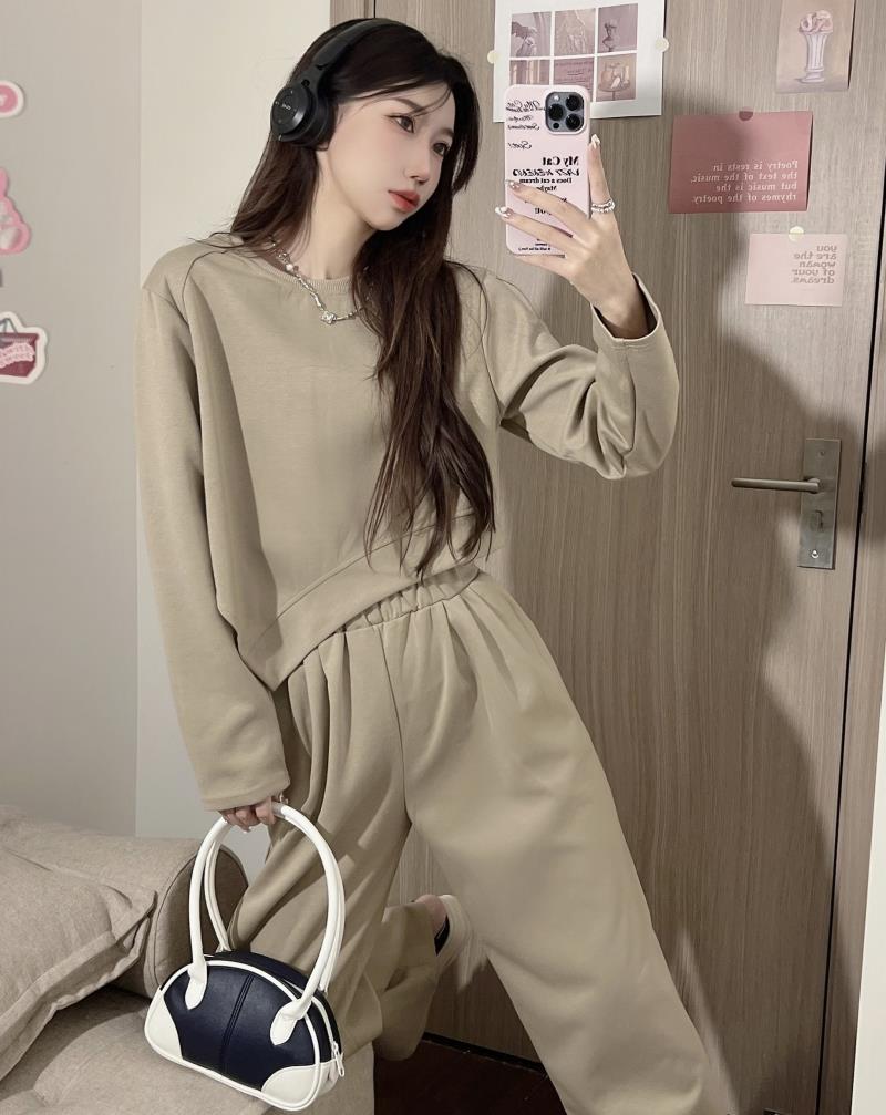 レディース スウェット セットアップ 上下セット ベージュ