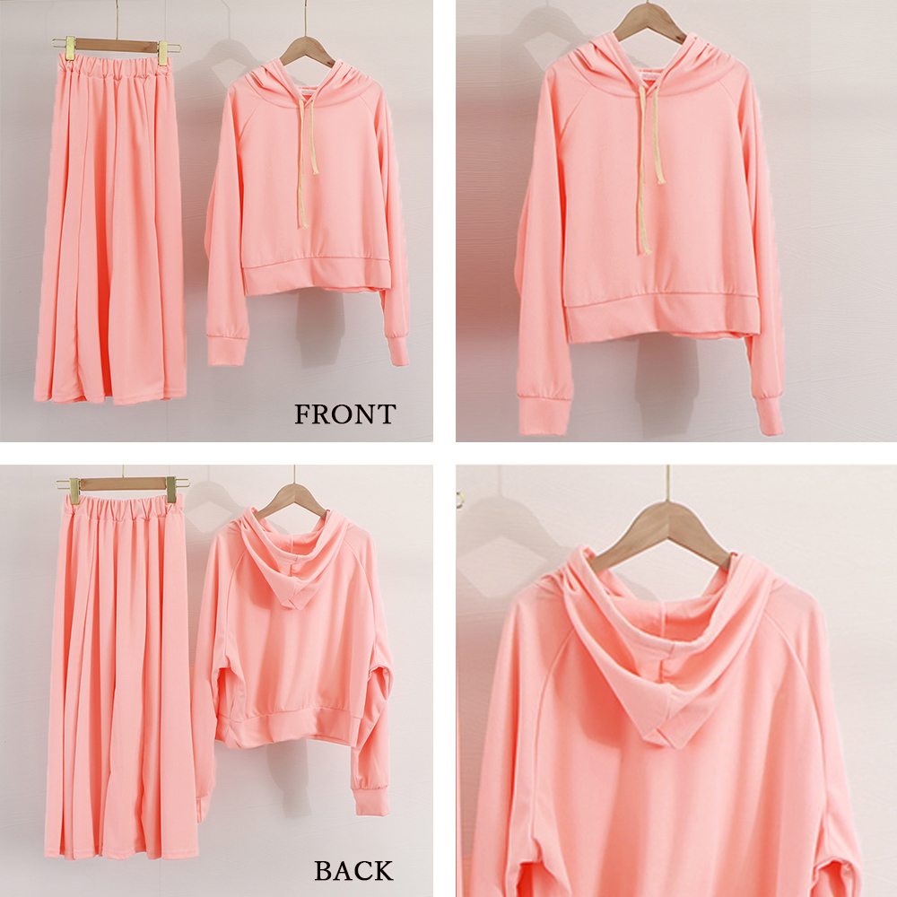 スウェット セットアップ フード付きスウェット ロングスカート セットアップ レディース