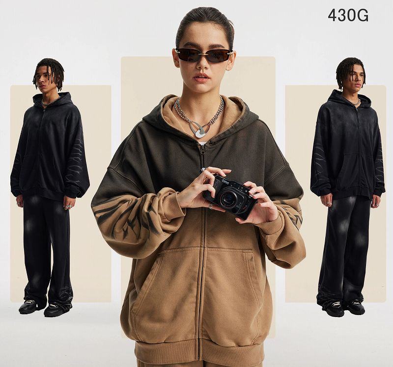 スウェット セットアップ 男女兼用 裏パイル ジップ パーカー ジョガー セットアップ 秋冬