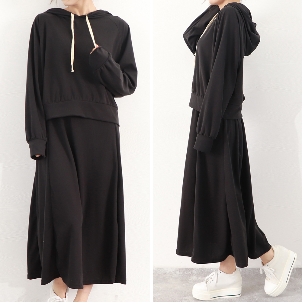 スウェット セットアップ フード付きスウェット ロングスカート セットアップ レディース