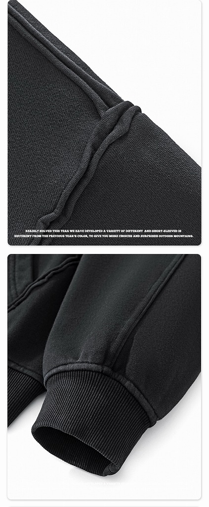 メンズ厚手水洗いヴィンテージスウェットグレー セットアップ上下組