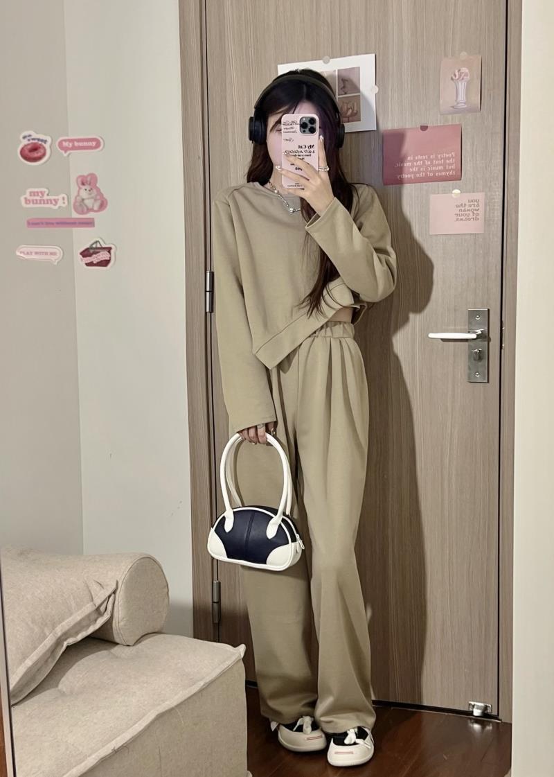 レディース スウェット セットアップ 上下セット ベージュ