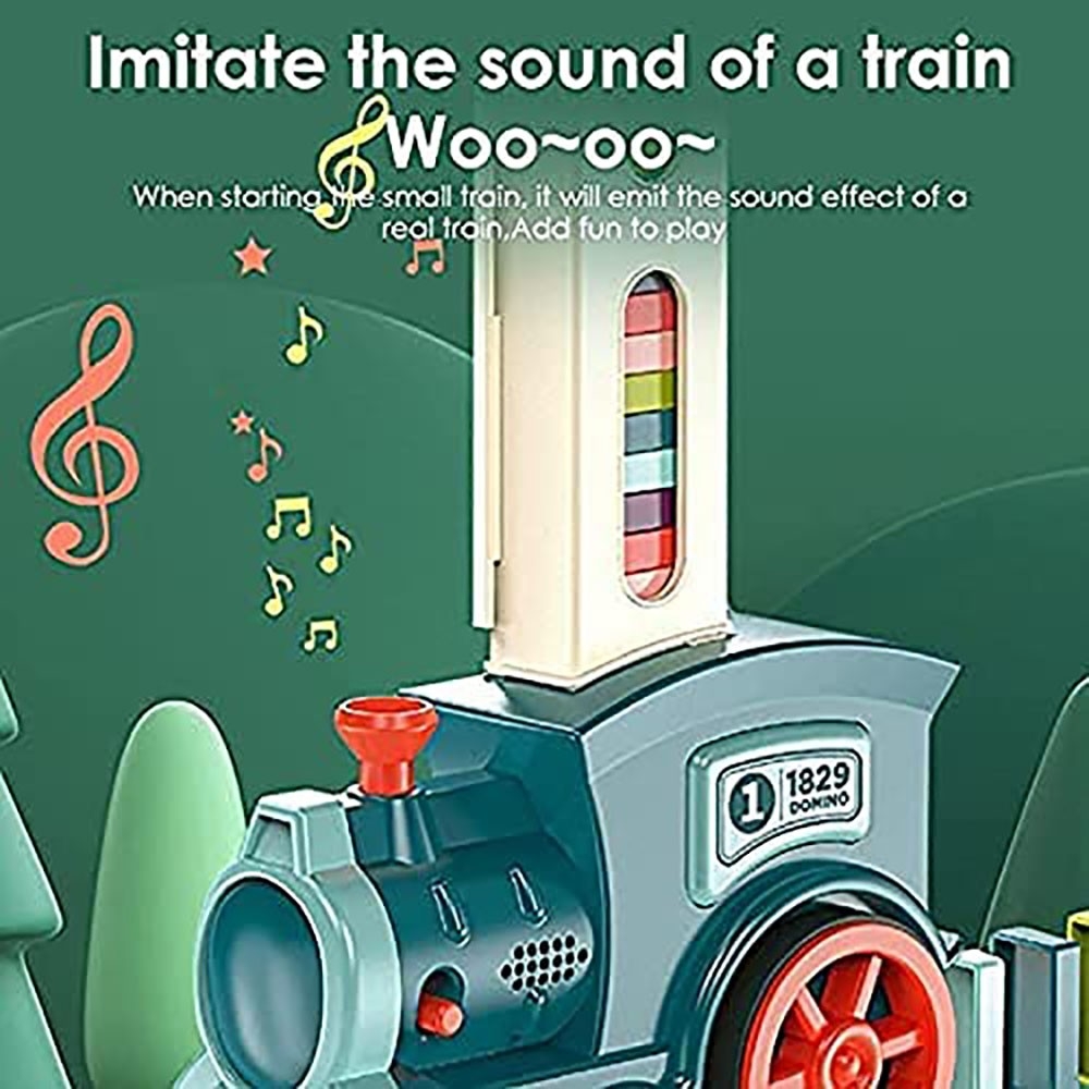 6歳から楽しめる自動ドミノ列車 60個セット知育玩具