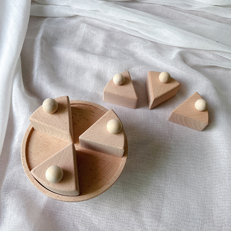 モンテッソーリ 木製原木ケーキ 誕生日おままごと知育玩具