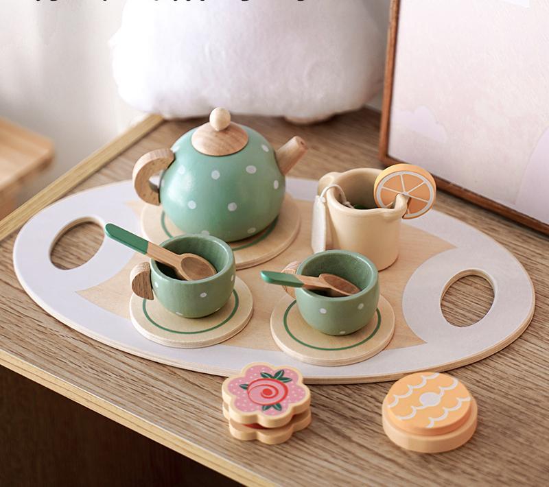 モンテッソーリ 木製 おままごと お茶会セット 知育玩具