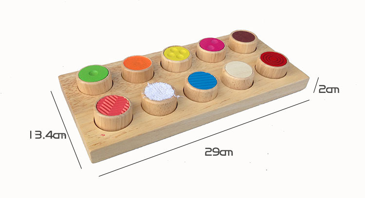 知育玩具 触って学ぶ感覚遊び木製円柱パズル