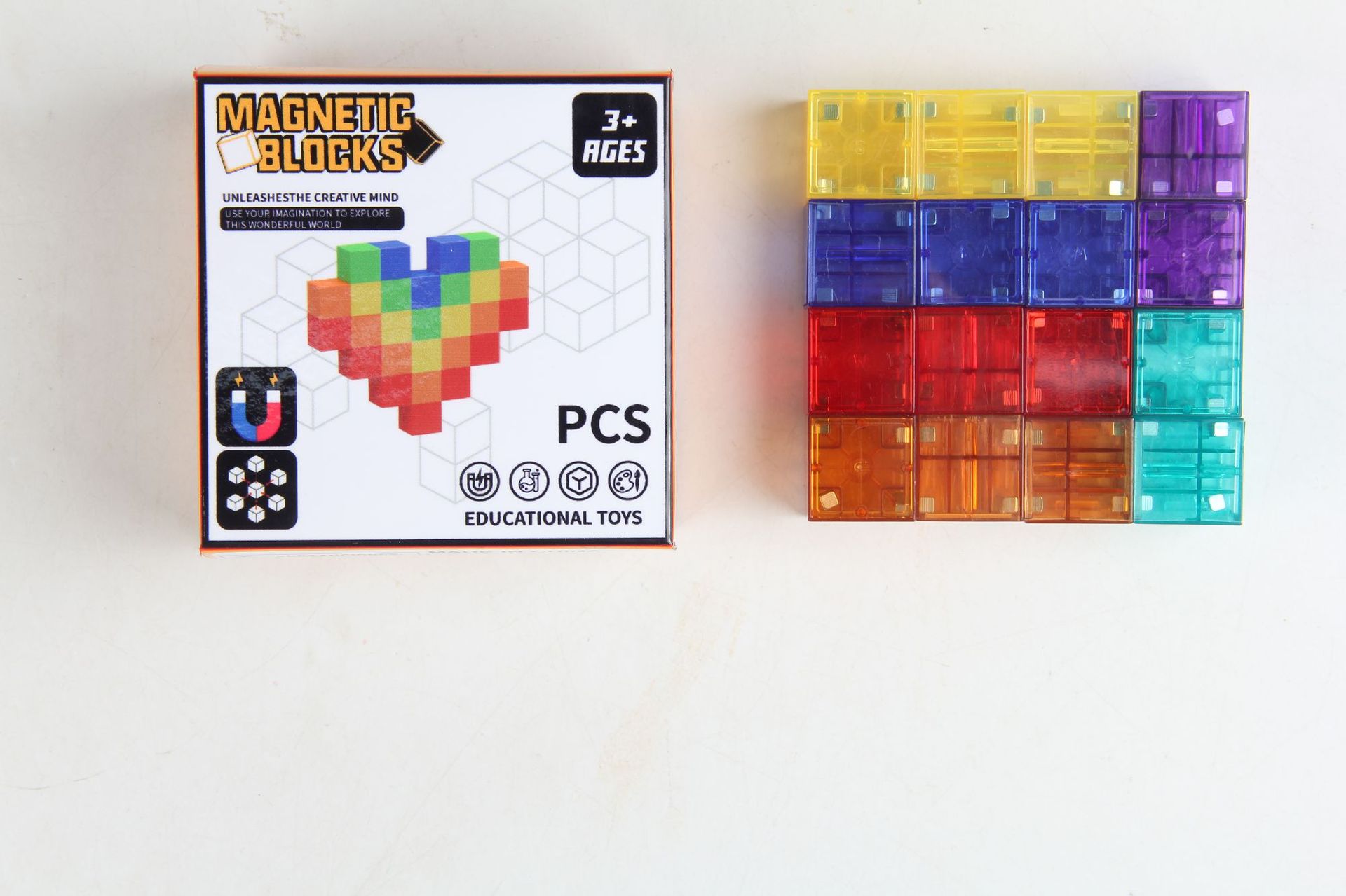 知育玩具 光る立体パズル マグビルド