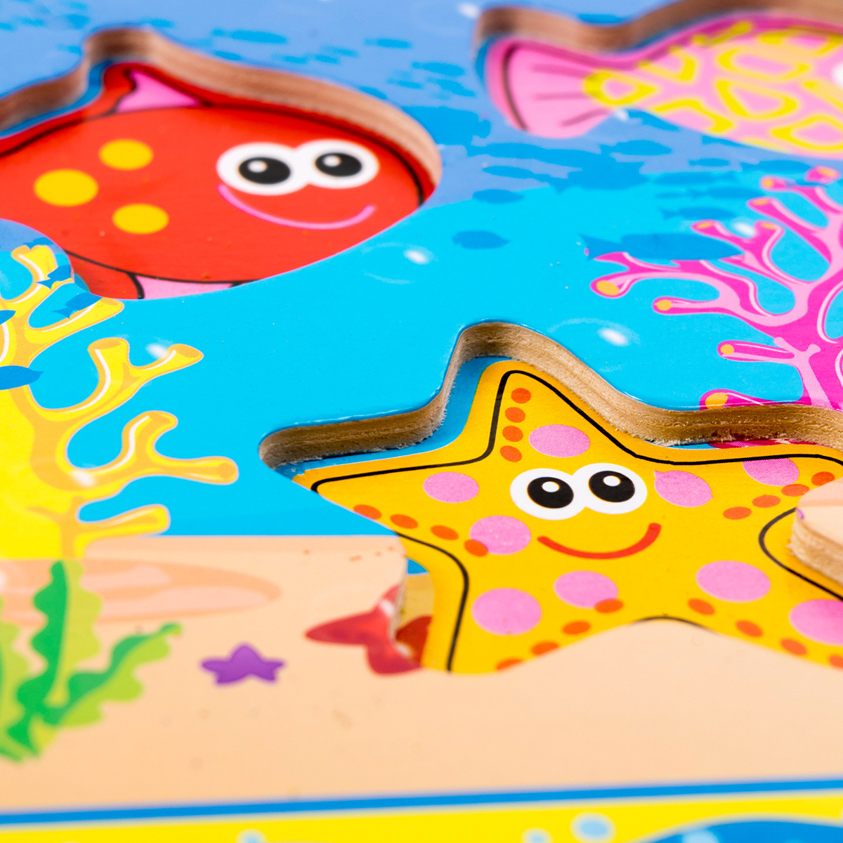 知育玩具 海の生き物つり遊び型はめパズルボード