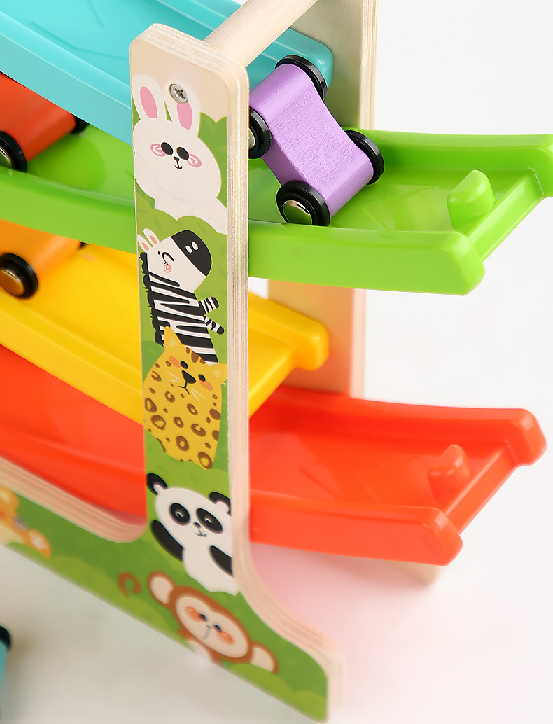 知育玩具 くるくる坂道レーシング四段スロープ 3歳