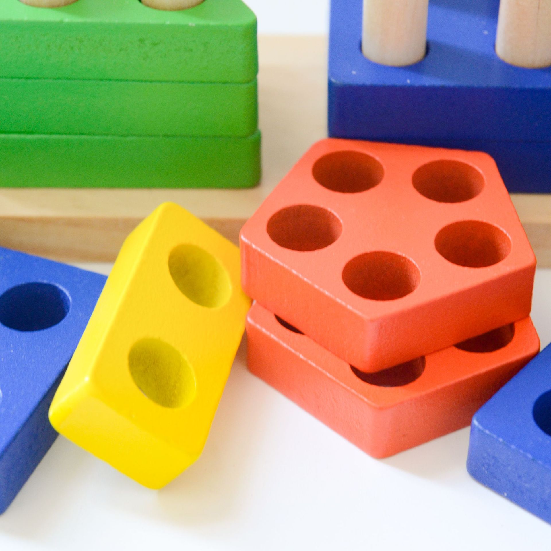 知育玩具 木製かたちあわせと数かぞえ積み木セット