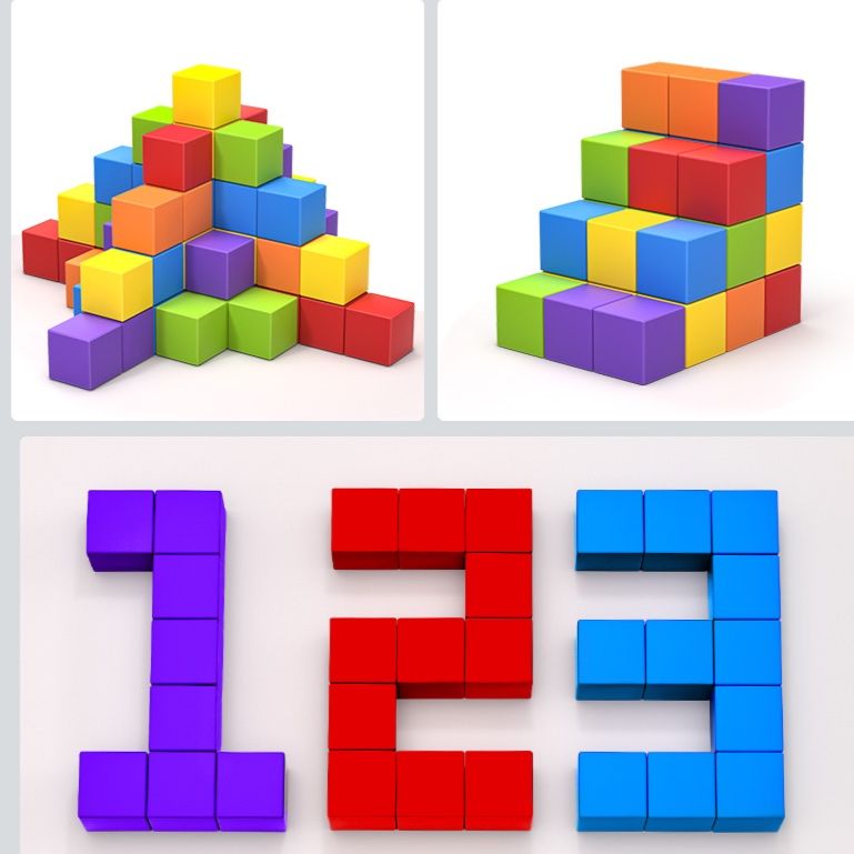 知育玩具 立体数字積み木パズル
