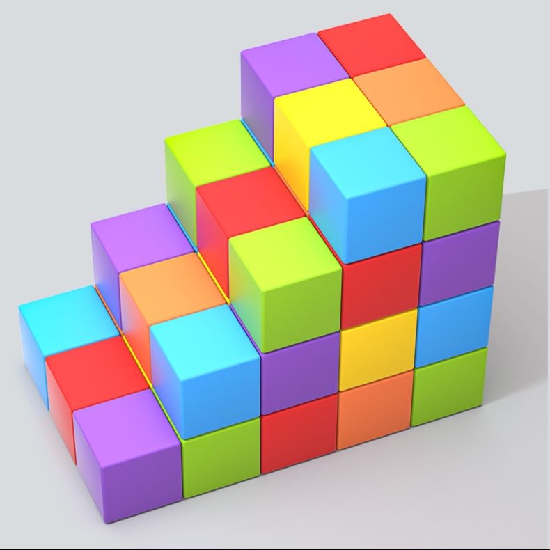 知育玩具 立体数字積み木パズル