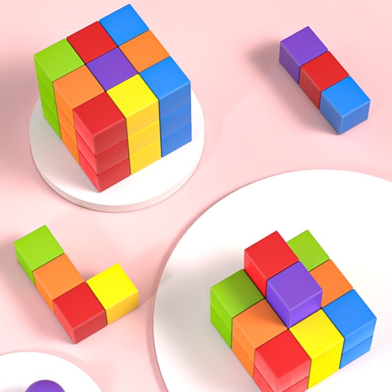 知育玩具 立体数字積み木パズル