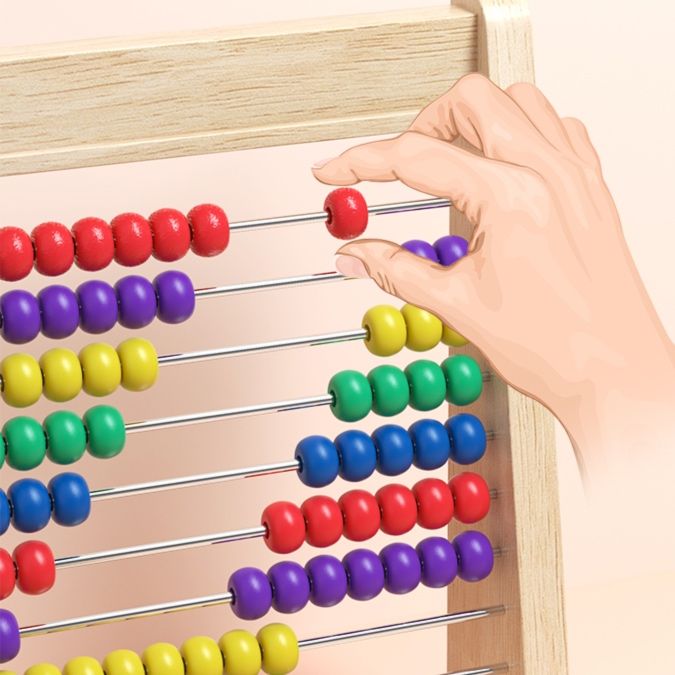 知育玩具 木製算盤 数字学習フレーム