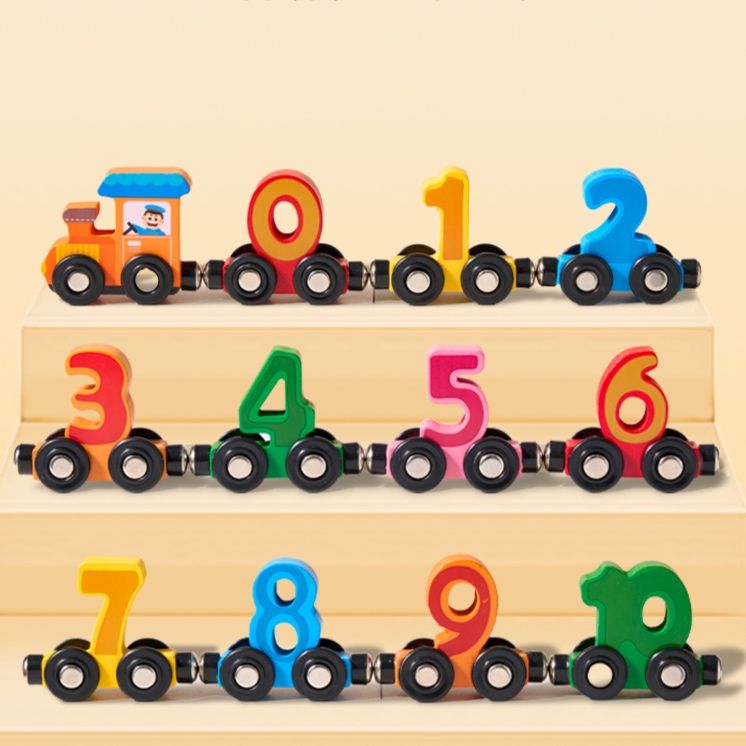知育玩具 数字列車で学ぶ磁石つなげ遊び