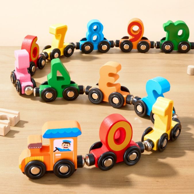 知育玩具 数字列車で学ぶ磁石つなげ遊び
