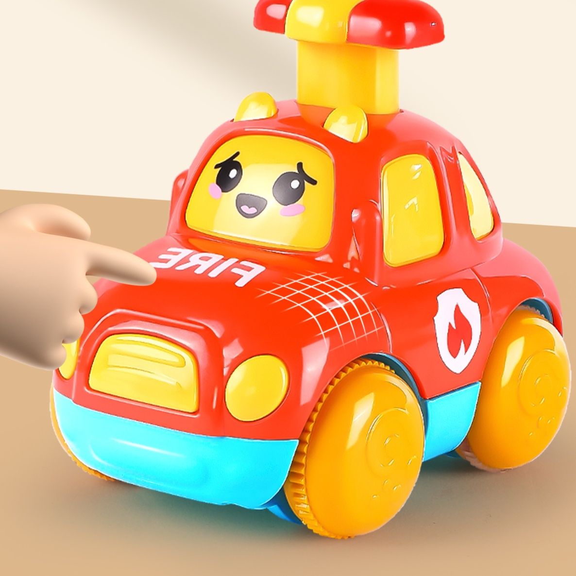 知育玩具 ぴゅんぴゅん走る！押して進む働く車