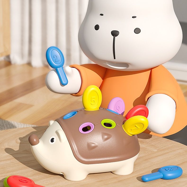 知育玩具 はりねずみ数字合わせパズル