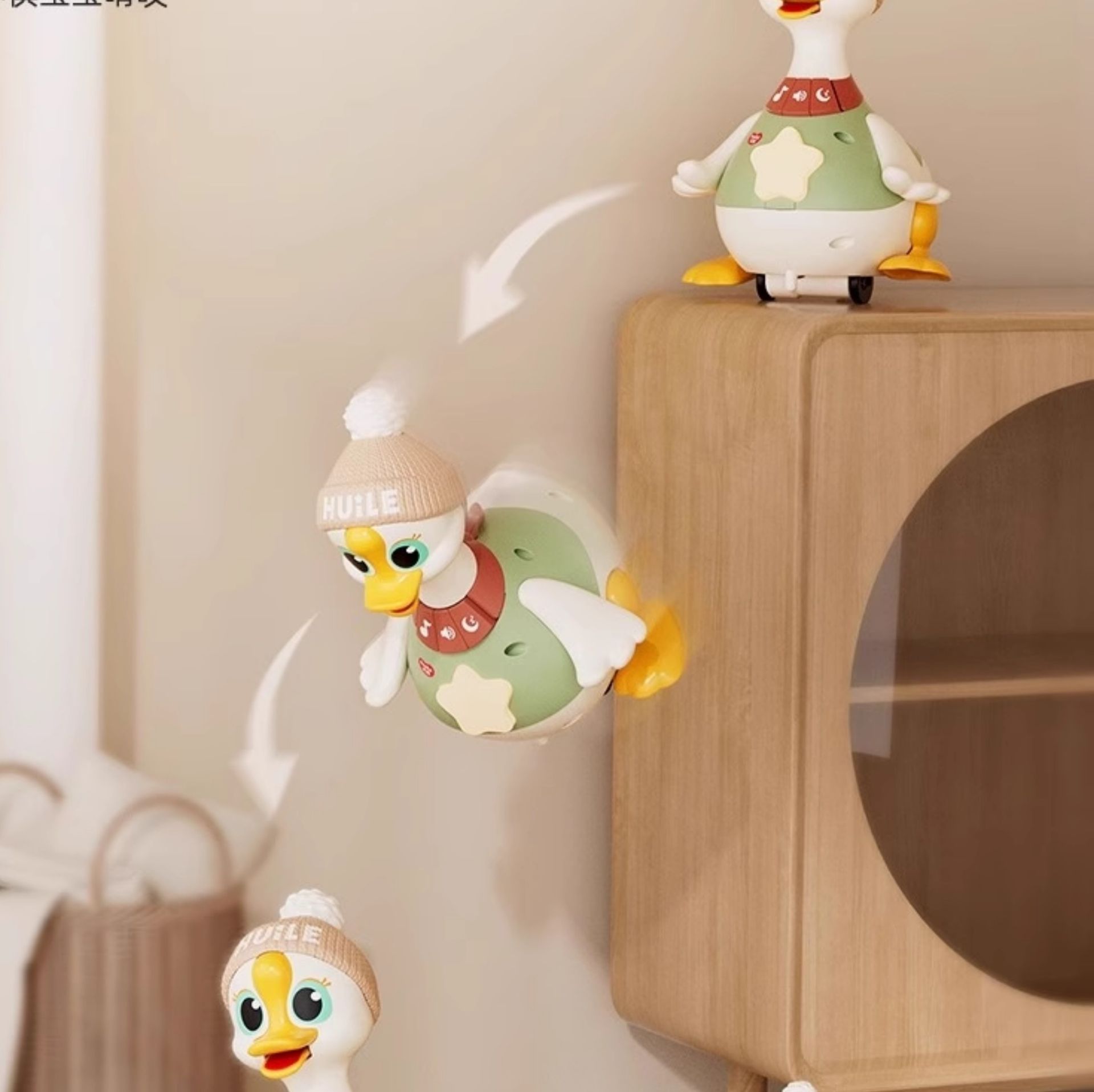 知育玩具 おしゃべりアヒル親子のお散歩セット